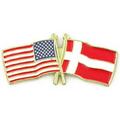 USA & Denmark Flag Pin